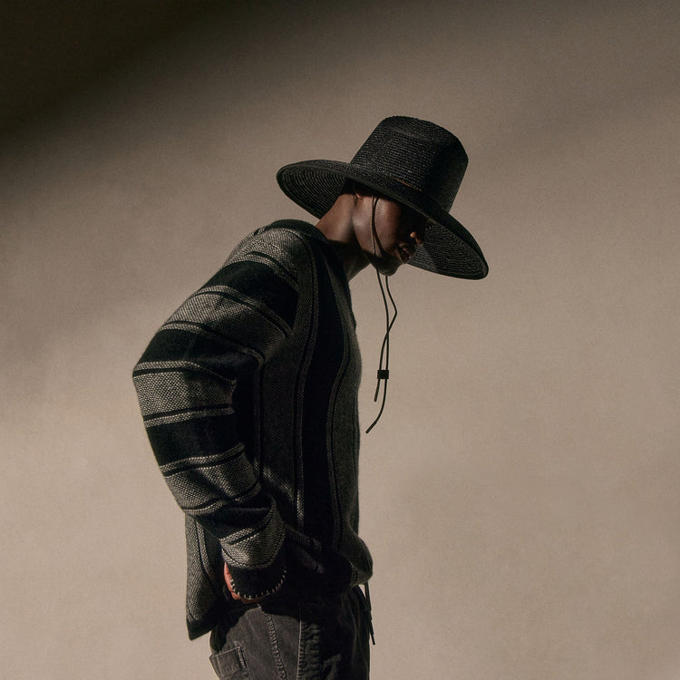 Mens Poncho in Black Stripe | James Perse Los Angeles