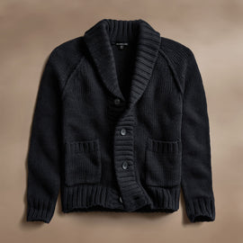 Cotton Knit Cardigan in Black | James Perse Los Angeles