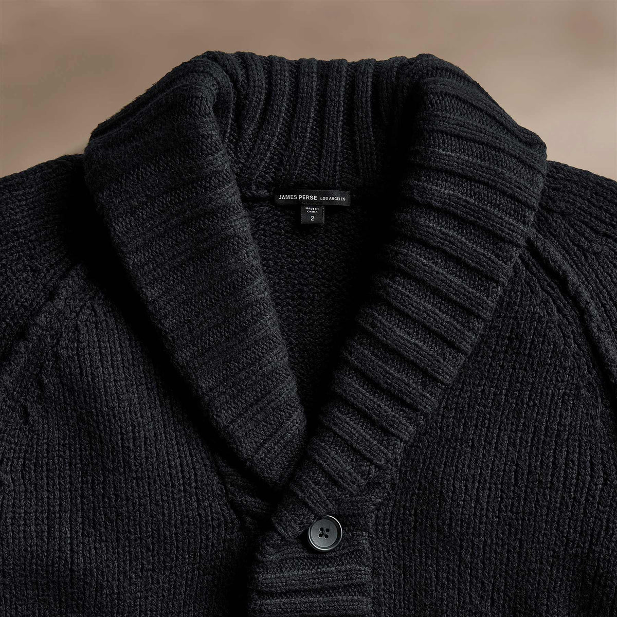 Cotton Knit Cardigan in Black | James Perse Los Angeles