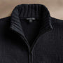 Cotton Knit Zip Up Sweater in Black | James Perse Los Angeles