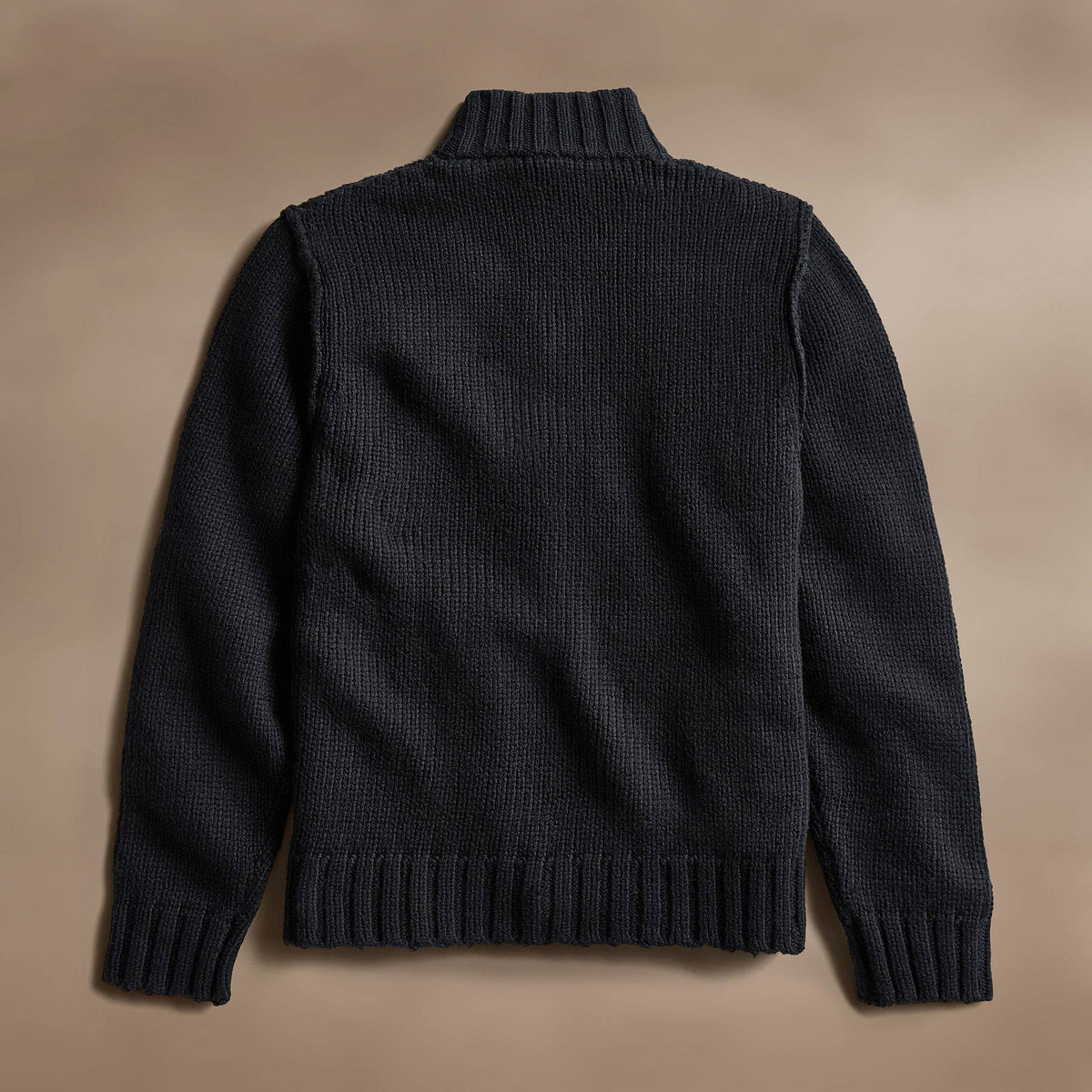 Cotton Knit Zip Up Sweater in Black | James Perse Los Angeles