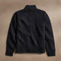 Cotton Knit Zip Up Sweater in Black | James Perse Los Angeles