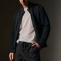 Cotton Zip Up Flannel Neck in Black | James Perse Los Angeles