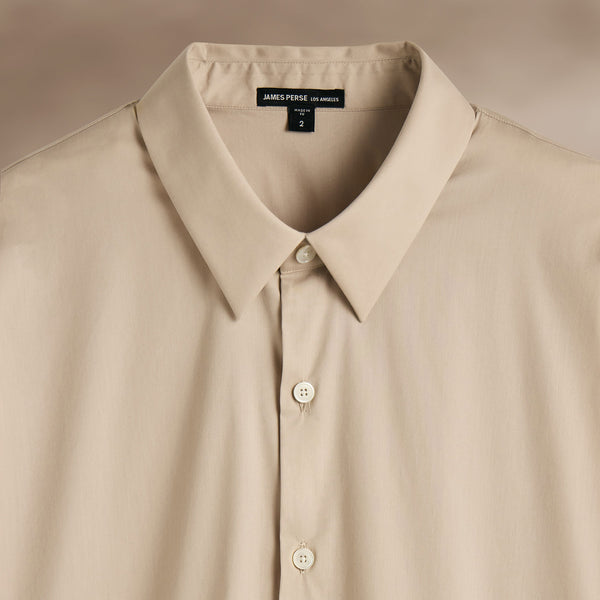 Matte Stretch Poplin Dress Shirt  in Faint | James Perse Los Angeles