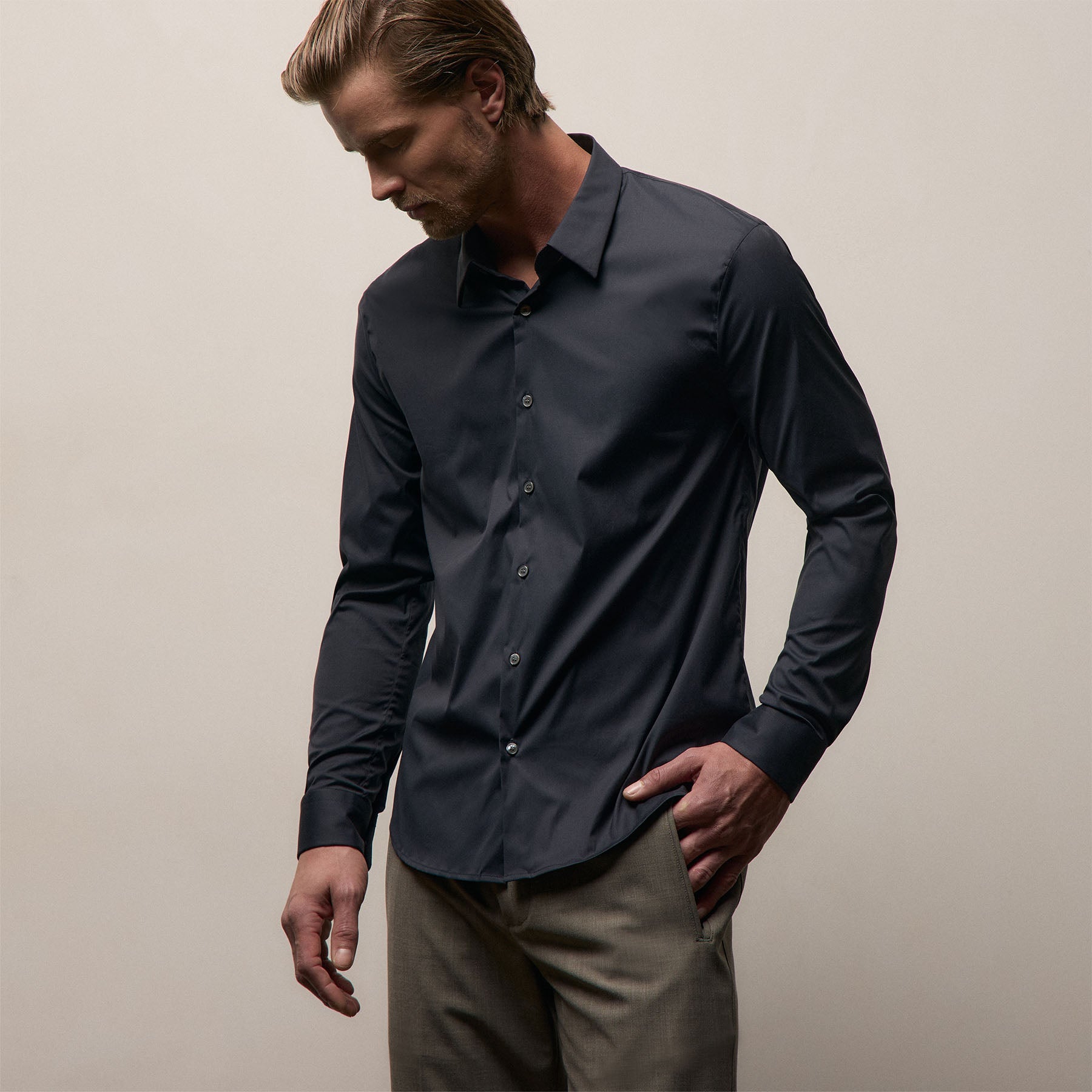 Matte Stretch Poplin Dress Shirt from James Perse - $350
