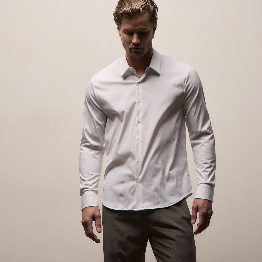 james tailor dress shirt JAMES TAILOR DRESS SHIRT - SIZE: EXTRA LARGE - NAVY - Long Sleeve