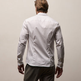 Matte Stretch Poplin Dress Shirt in White | James Perse Los Angeles