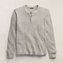 Cotton Linen Thermal Henley in Heather Fog | James Perse Los Angeles