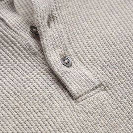 Cotton Linen Thermal Henley in Heather Fog | James Perse Los Angeles