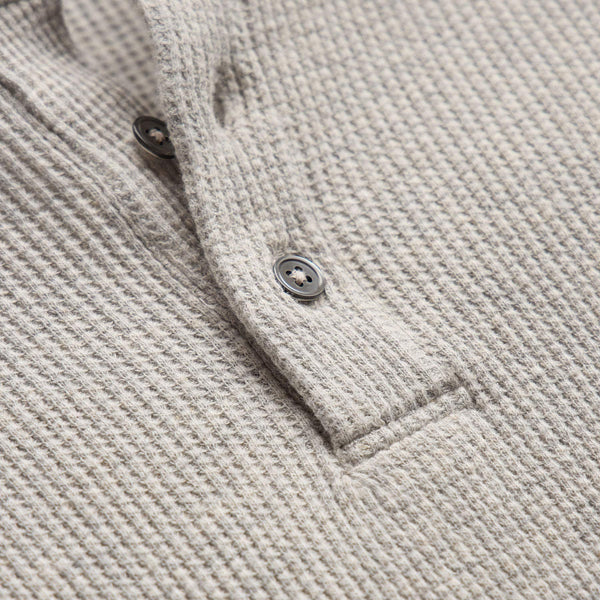 Cotton Linen Thermal Henley in Heather Fog | James Perse Los Angeles