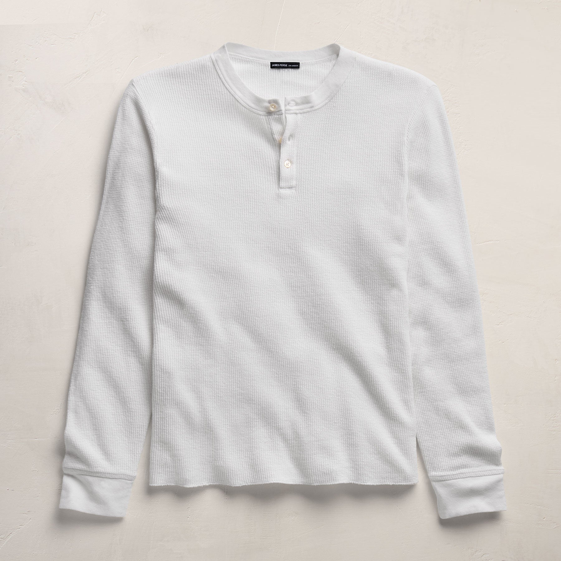 Cotton Linen Thermal Henley - White | James Perse Los Angeles
