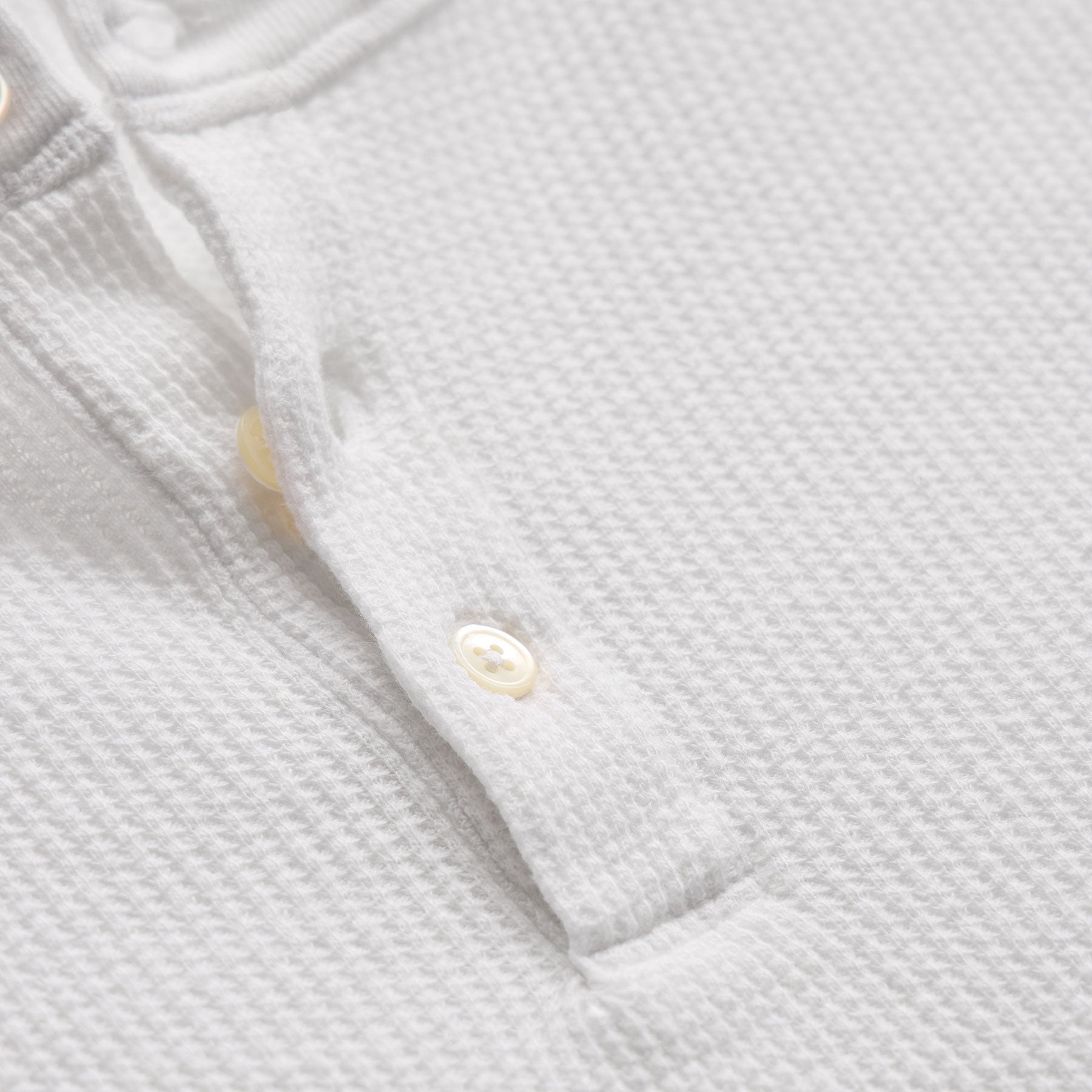 【極美】STONE  ホワイト　薄手　春　コットンニット L Cotton Linen Thermal Henley - White | James Perse Los Angeles