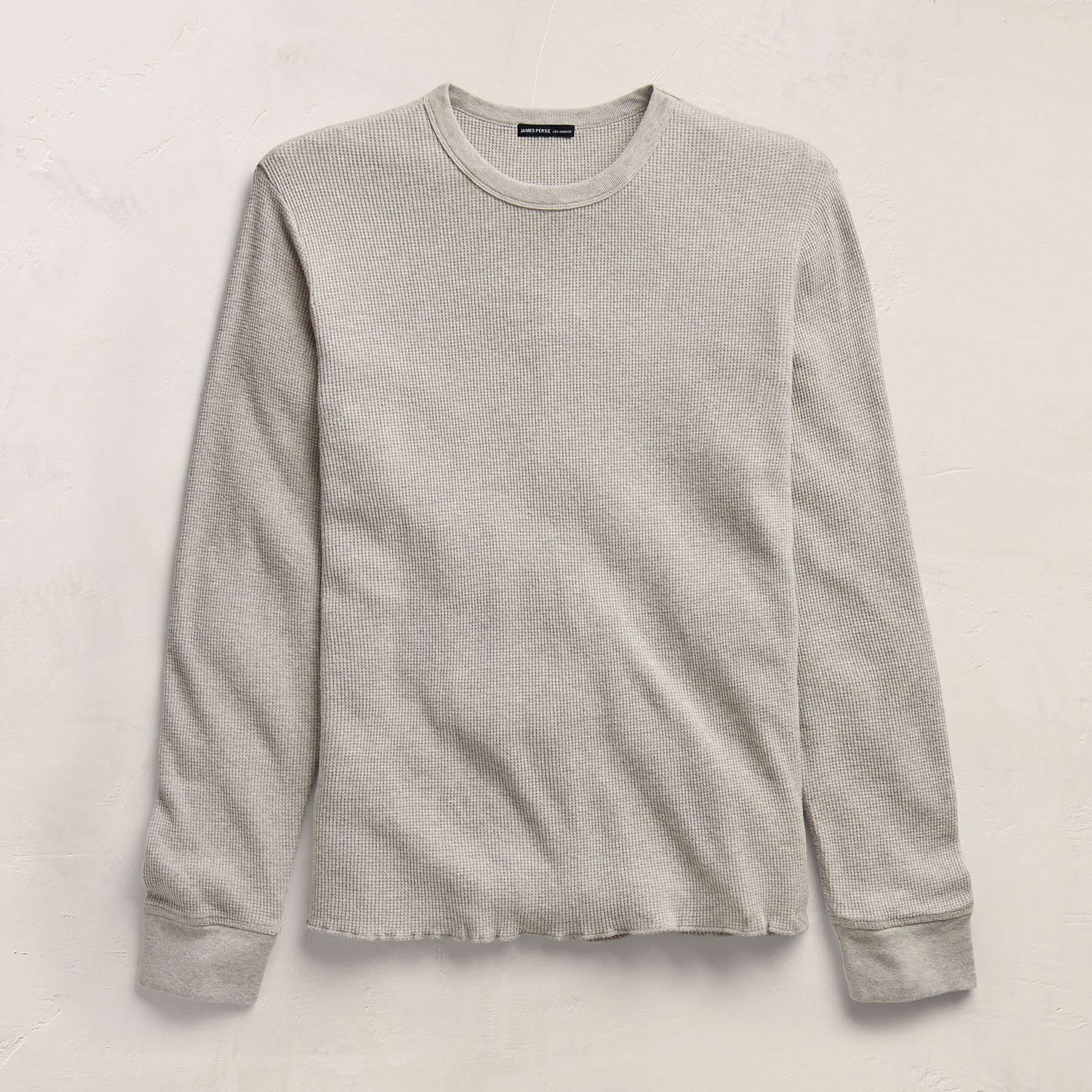 Cotton Linen Thermal Crew in Heather Fog | James Perse Los Angeles