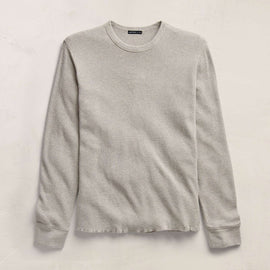 Cotton Linen Thermal Crew in Heather Fog | James Perse Los Angeles