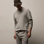 Cotton Linen Thermal Crew in Heather Fog | James Perse Los Angeles