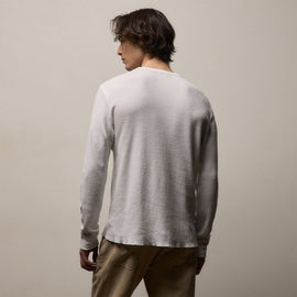 Cotton Linen Thermal Crew in White | James Perse Los Angeles