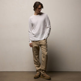 Cotton Linen Thermal Crew in White | James Perse Los Angeles