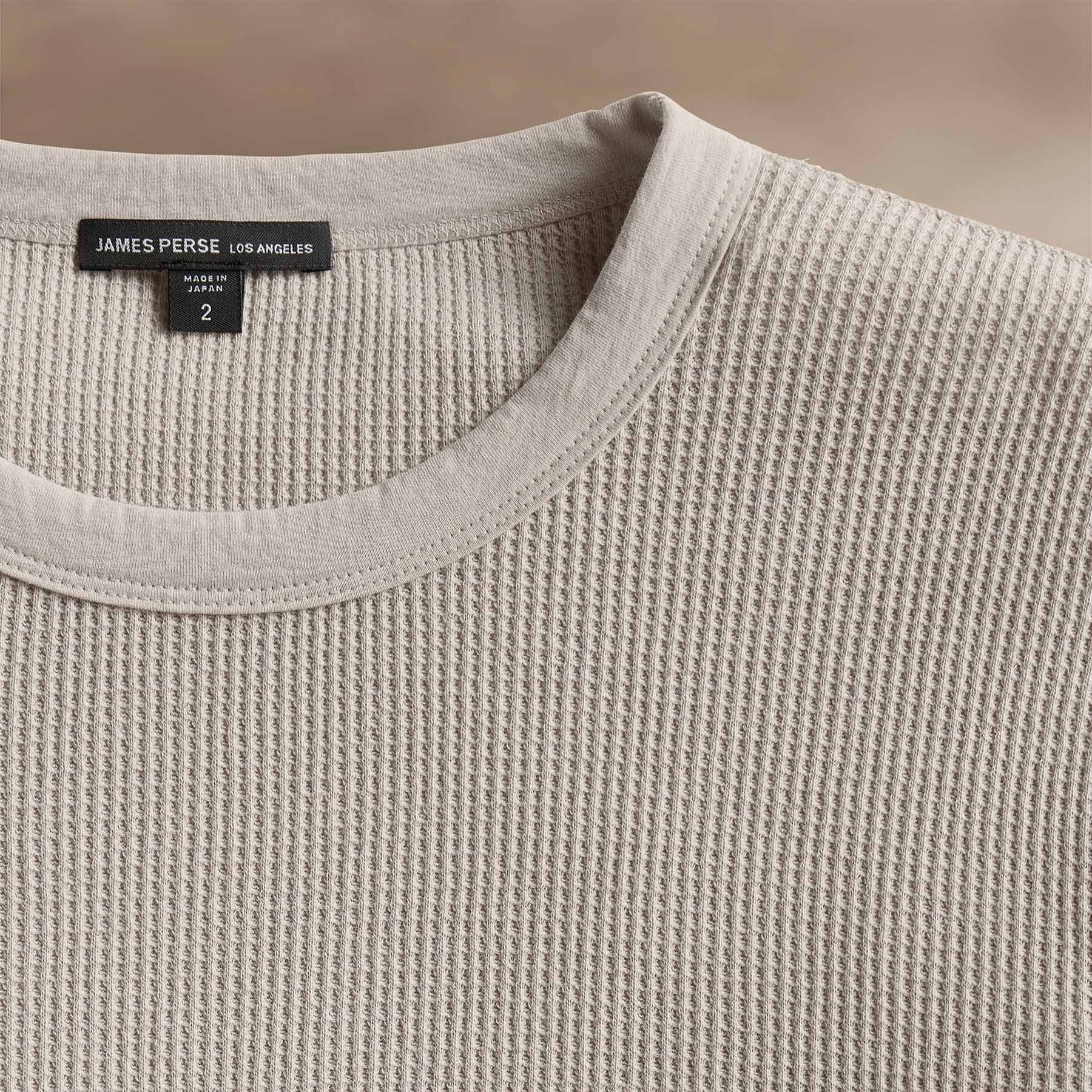 Cotton Linen Waffle Crew in Salt | James Perse Los Angeles