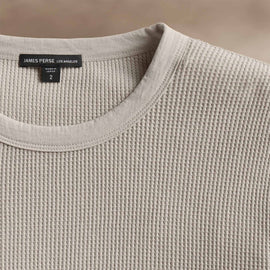 Cotton Linen Waffle Crew in Salt | James Perse Los Angeles