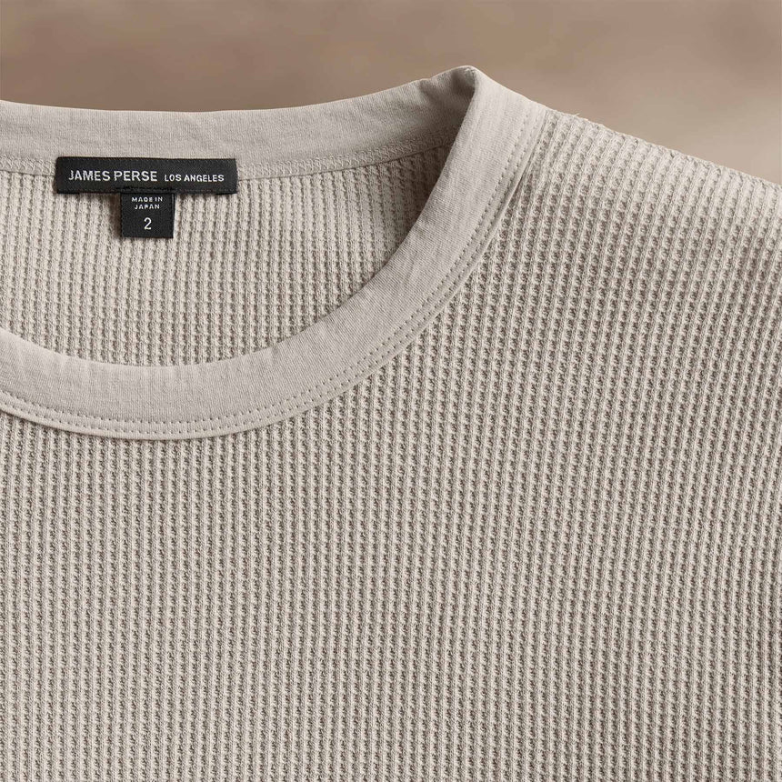 Cotton Linen Waffle Crew in Salt | James Perse Los Angeles