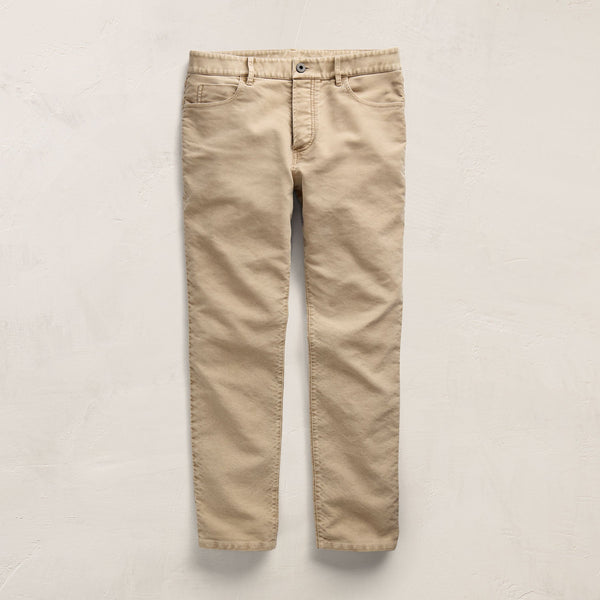 Cotton Moleskin 5 Pocket Pant in Light Khaki Pigment | James Perse Los Angeles