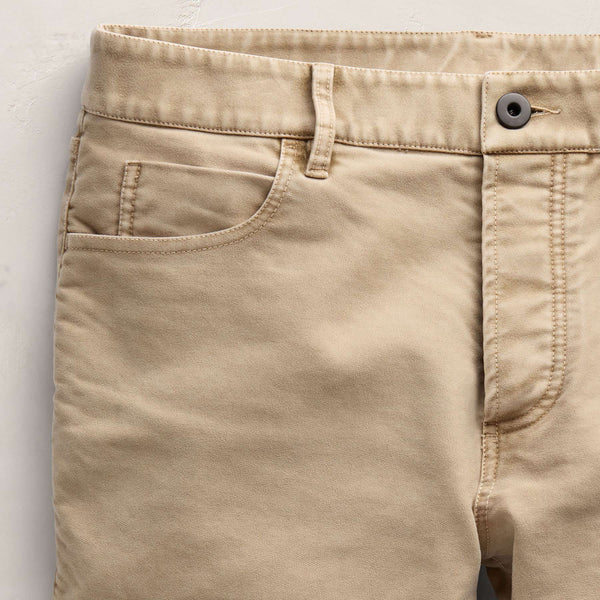Cotton Moleskin 5 Pocket Pant in Light Khaki Pigment | James Perse Los Angeles