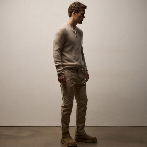 Cotton Moleskin 5 Pocket Pant in Light Khaki Pigment | James Perse Los Angeles