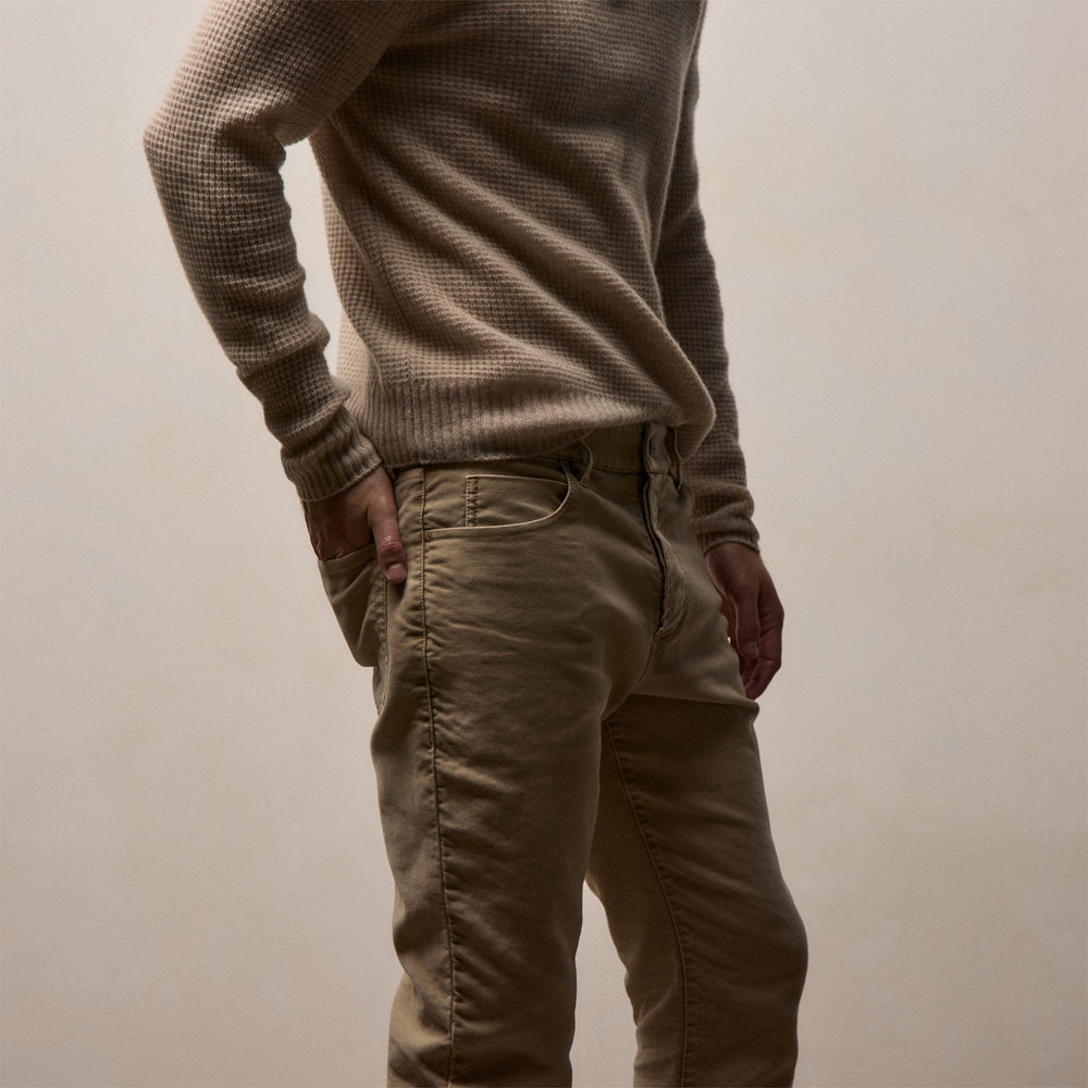 Cotton Moleskin 5 Pocket Pant in Light Khaki Pigment | James Perse Los Angeles