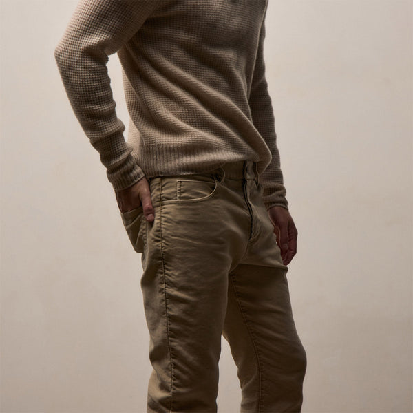 Cotton Moleskin 5 Pocket Pant in Light Khaki Pigment | James Perse Los Angeles