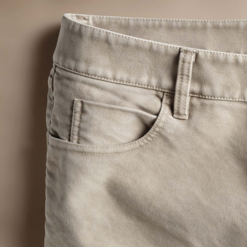 Woven Cotton Terry 5 Pocket  in Light Tan Pigment | James Perse Los Angeles