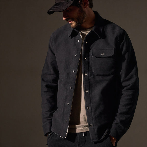 Cotton Moleskin Shirt Jacket in Magma | James Perse Los Angeles