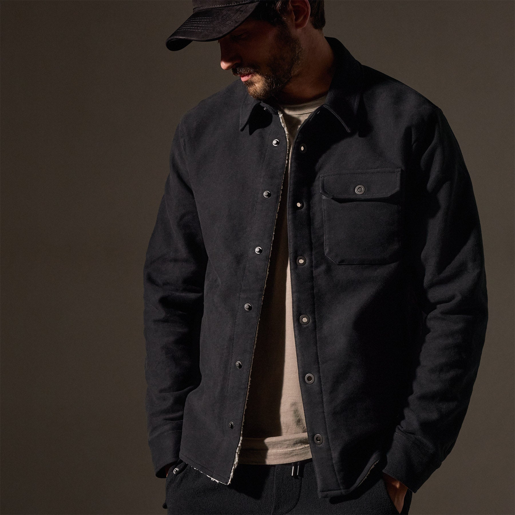 ジャケット・アウター M47& moleskin shirt set Cotton Moleskin Shirt Jacket - Magma | James Perse Los Angeles