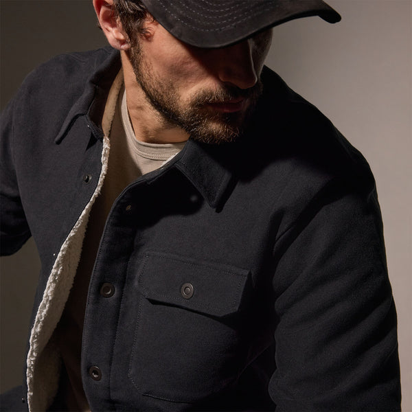 Cotton Moleskin Shirt Jacket in Magma | James Perse Los Angeles