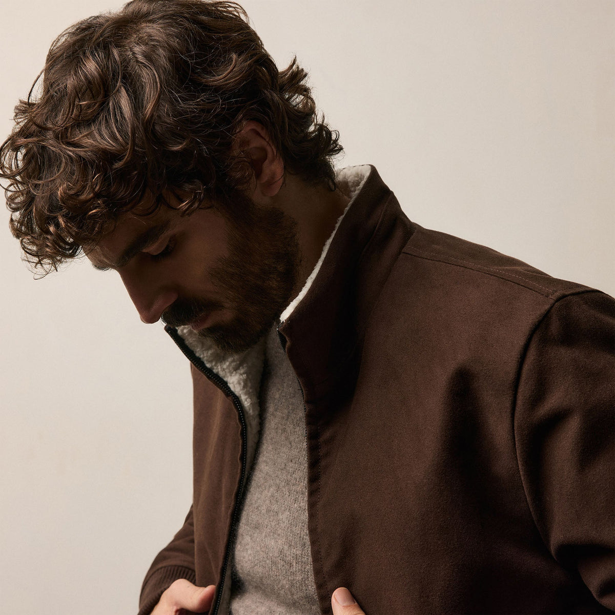 Cotton Moleskin Flight Jacket in Porcupine | James Perse Los Angeles