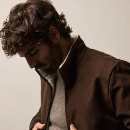 Cotton Moleskin Flight Jacket in Porcupine | James Perse Los Angeles