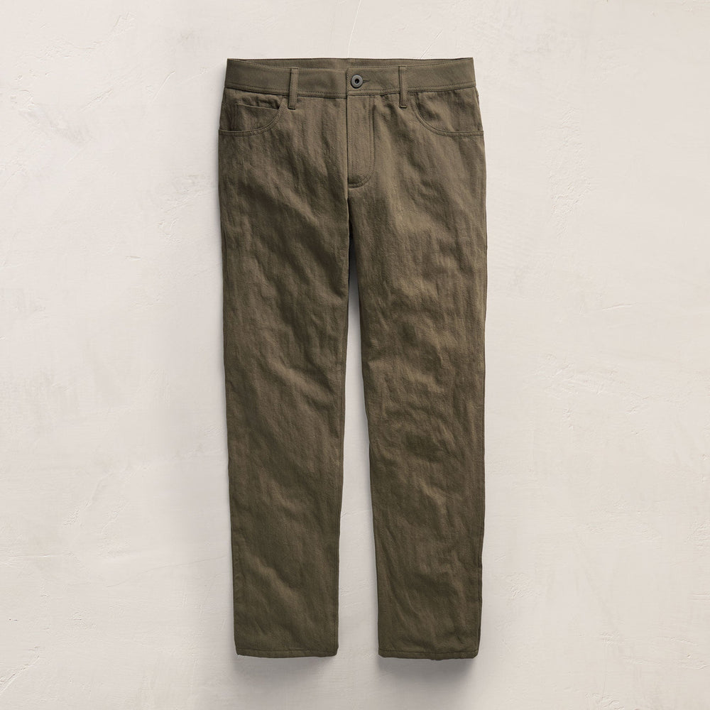 Cotton Metal Twill Pant in Army Green | James Perse Los Angeles