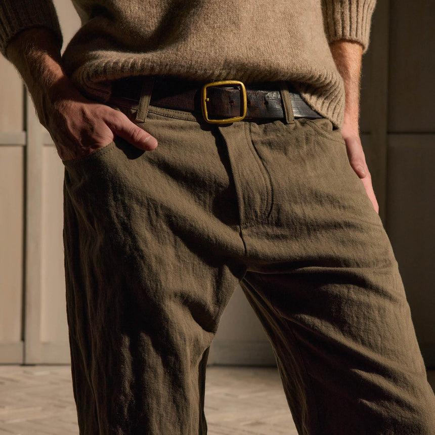 Cotton Metal Twill Pant - Army Green