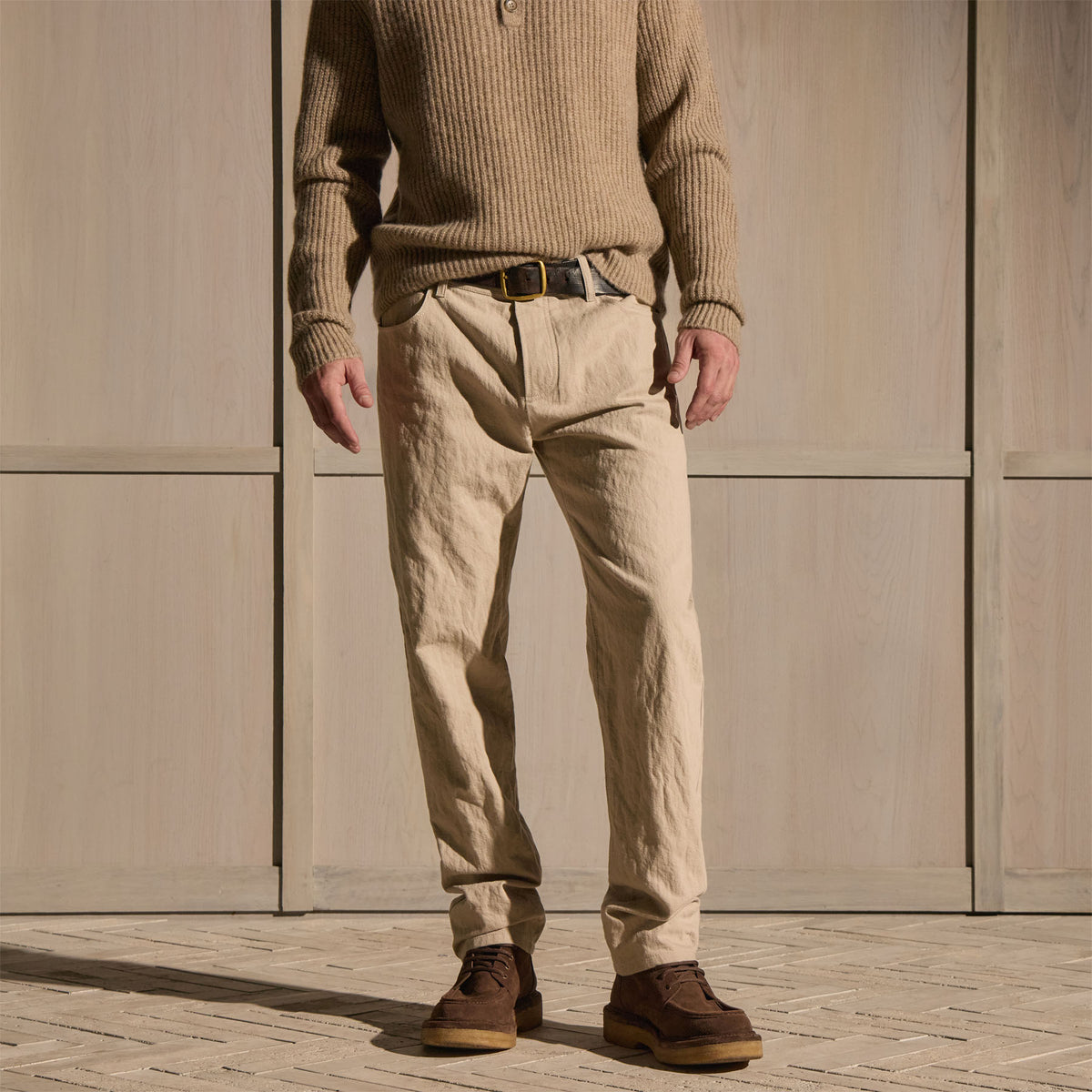 Cotton Metal Twill Pant - Flax