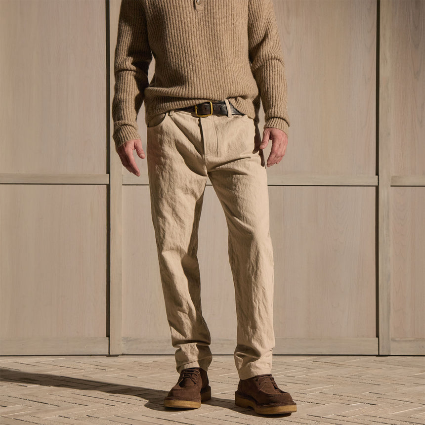 Cotton Metal Twill Pant - Flax