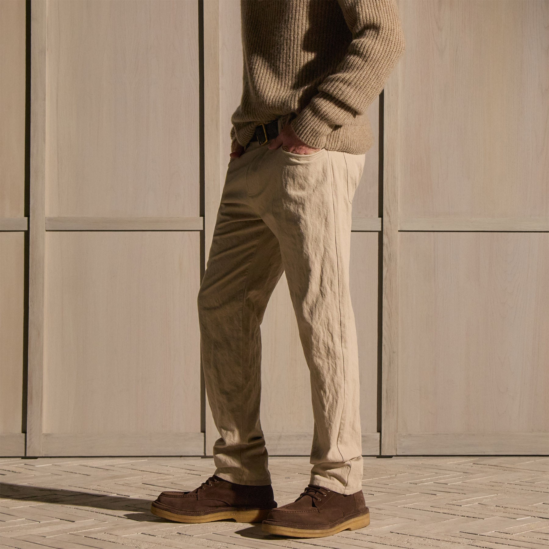 Cotton Metal Twill Pant - Flax