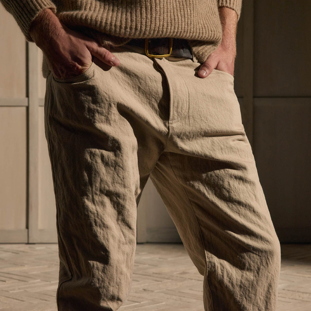 Cotton Metal Twill Pant - Flax