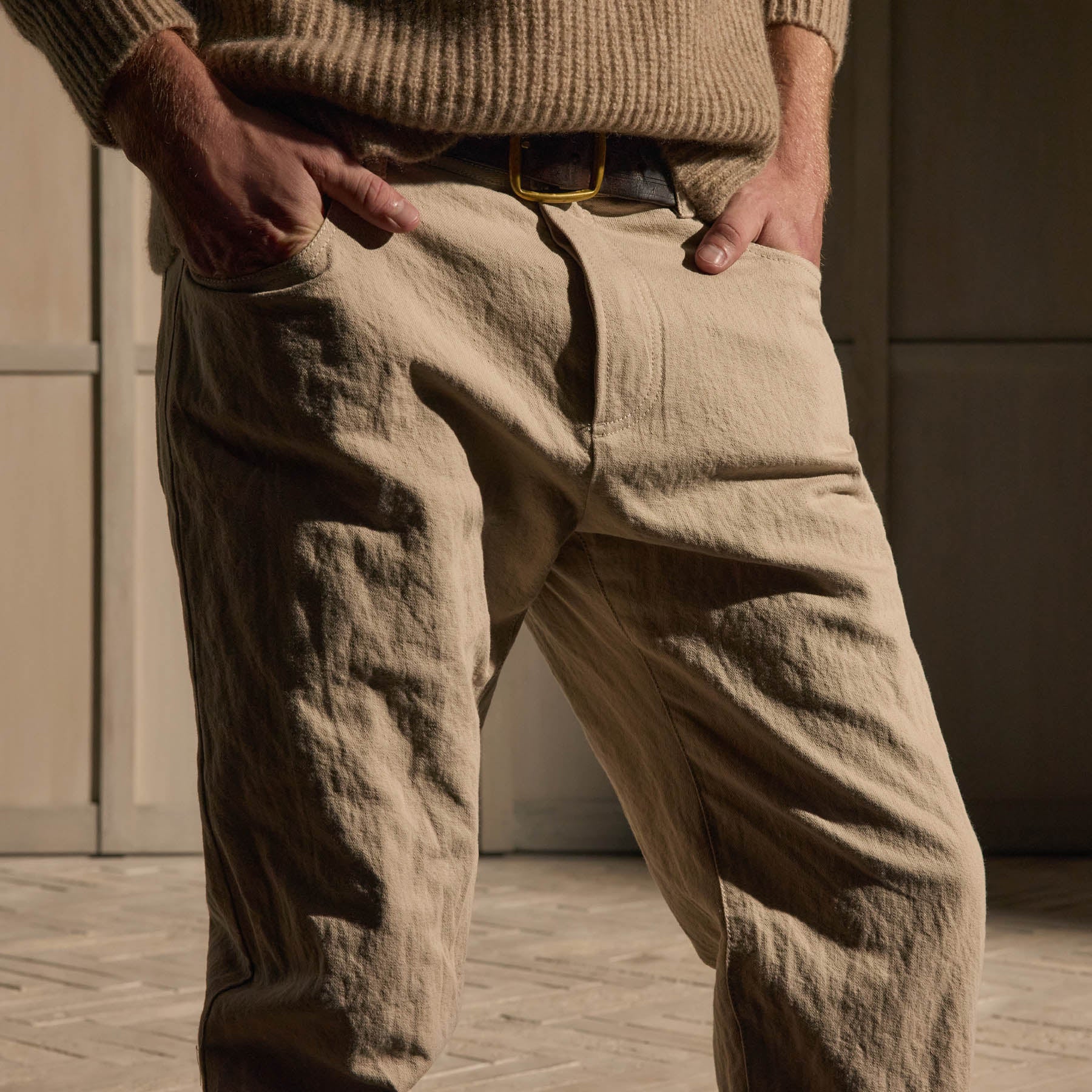 Cotton Metal Twill Pant - Flax