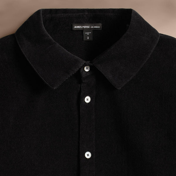 Cotton Cashmere Corduroy Shirt in Black | James Perse Los Angeles