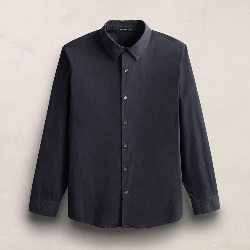 Slim Fit Stretch Poplin Shirt in Asphalt | James Perse Los Angeles