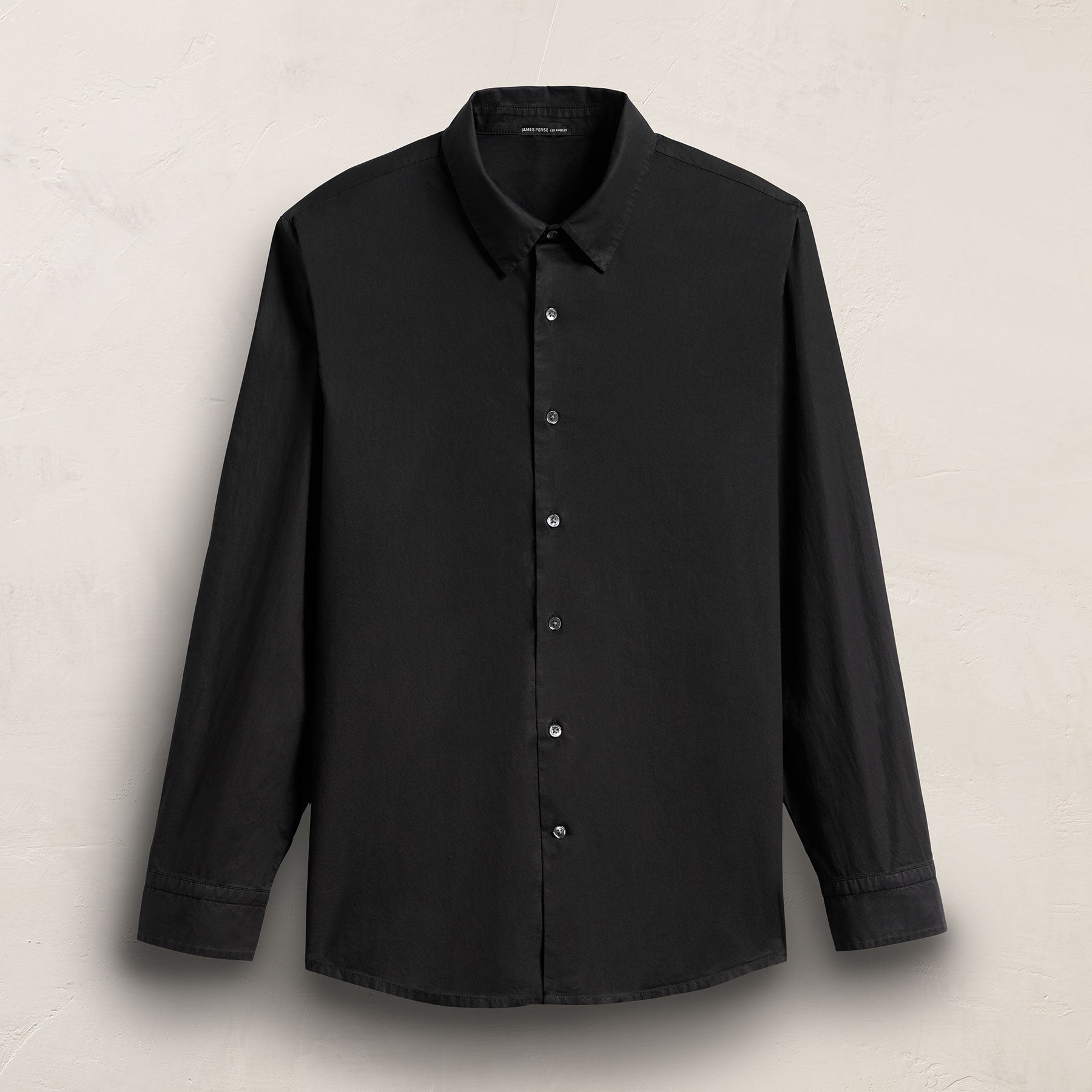 Stretch Poplin Shirt in Black | James Perse Los Angeles