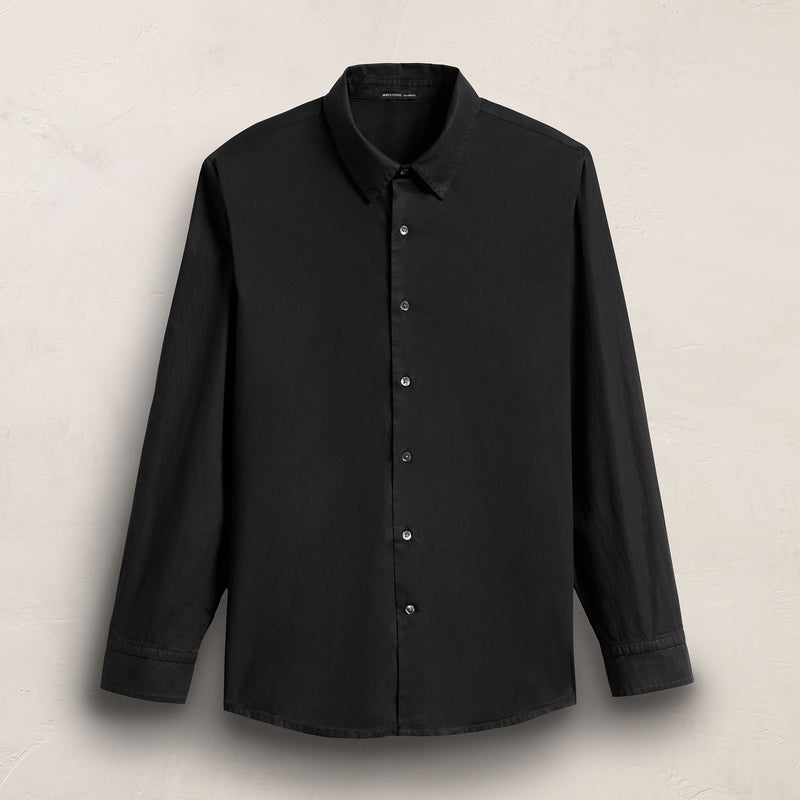Stretch Poplin Shirt in Black | James Perse Los Angeles