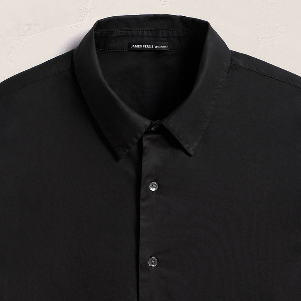 Stretch Poplin Shirt in Black | James Perse Los Angeles