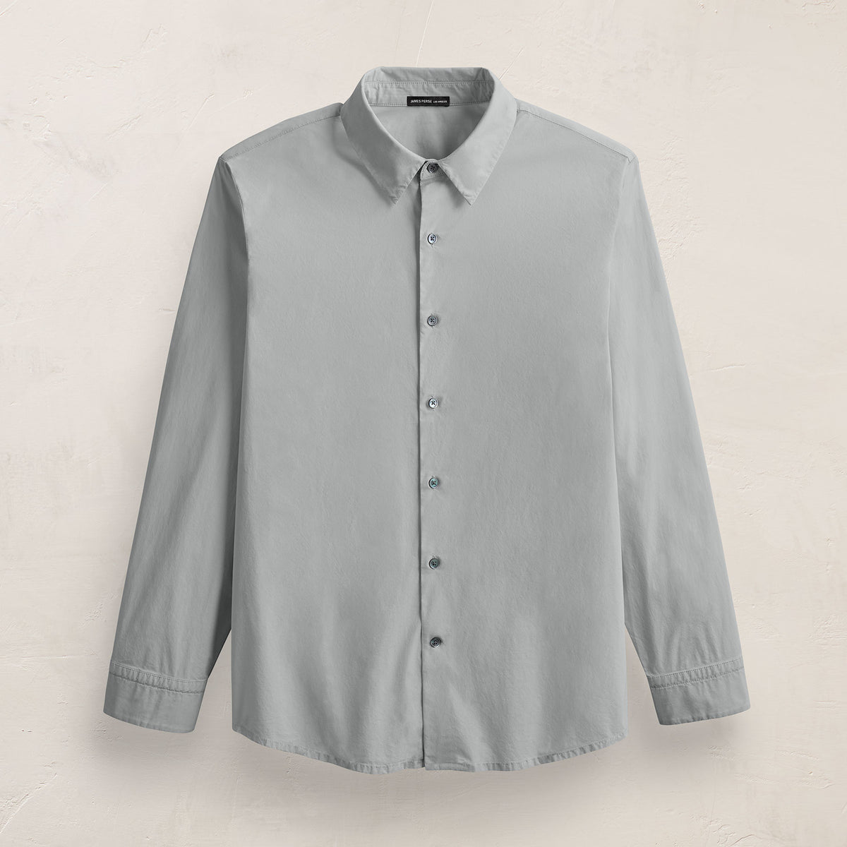 Slim Fit Stretch Poplin Shirt in Grey Sky | James Perse Los Angeles