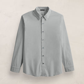 Slim Fit Stretch Poplin Shirt in Grey Sky | James Perse Los Angeles