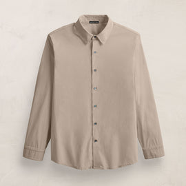 Slim Fit Stretch Poplin Shirt in Overcast | James Perse Los Angeles